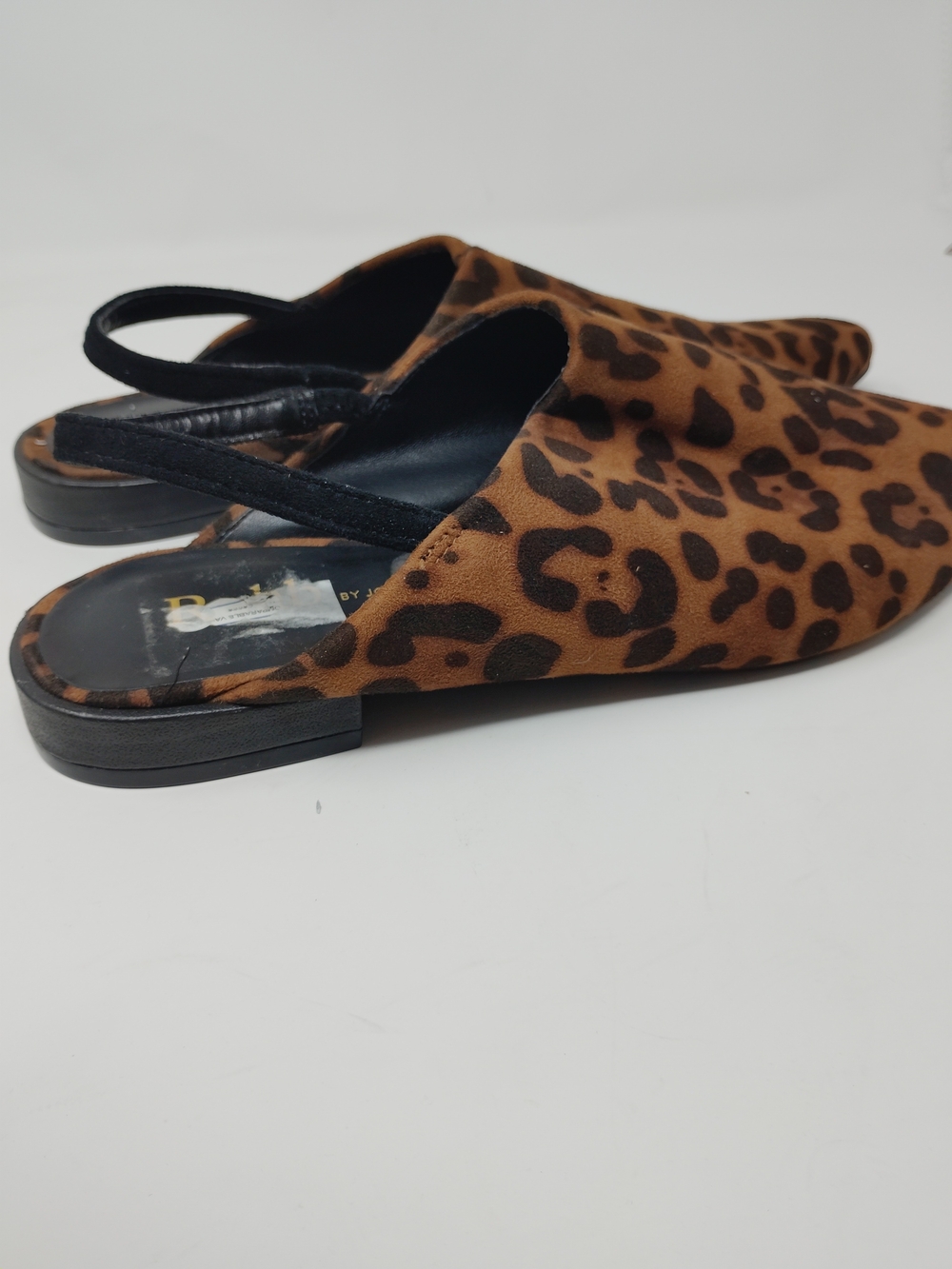 Rohb Leopard Slingback Mule Flats Y2K Animal Print Backless Shoes Chic Suede
